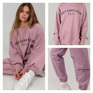New Mayfield the Label Self Love Club Sweatshirt One Size and Sweatpants Size S